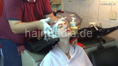 6196 Minie hair 1 firm hair ear and face shampooing and treatment by barber
