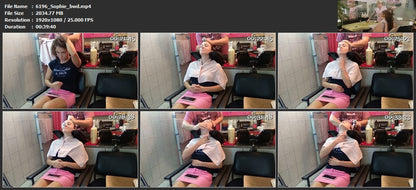 6196 Sophie backward hair and face and ear shampooing by barber