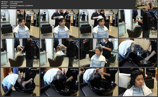 6197 Hairdream4you Fanny 1 upright and forward shampooing 25 min video for download