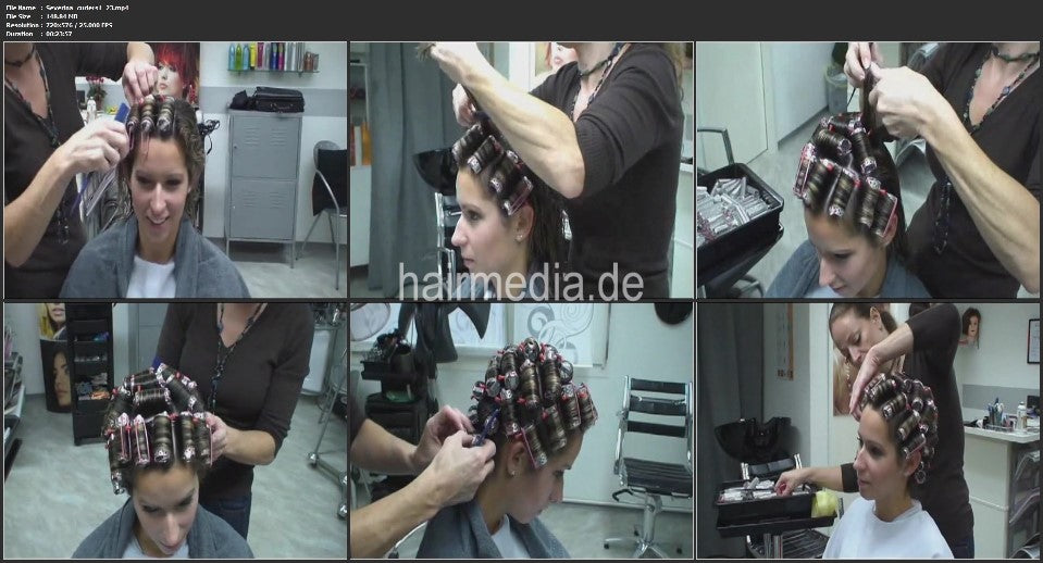 6197 Hairdream4you Severina curlers 1 wet set metall rollers hooddryer