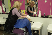Load image into Gallery viewer, 7090 s0421 Barberette PetraS by colleauge 1 forward shampooing in vintage hairsalon in apron