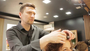 7200 Ukrainian lady 3 post perm haircut by Ukrainian barber
