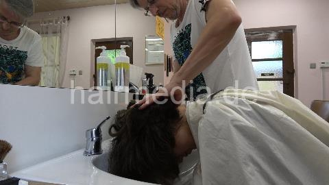 8071 MelanieC 2 forward wash in barbershop by old barber