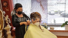 Laden Sie das Bild in den Galerie-Viewer, 8158 MarieM 2105 1 dry haircut in large yellowcape tie closure  TRAILER