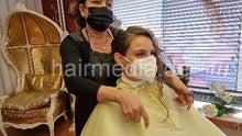 Charger l&#39;image dans la galerie, 8158 MarieM 2105 1 dry haircut in large yellowcape tie closure
