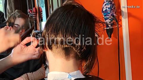 8164 Shirley gets her first short Bob with clippered nape
