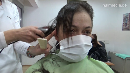 8401 Andjela 1 dry cut buzzcut in barbershop by female barber JelenaB