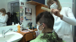 8401 Andjela 1 dry cut buzzcut in barbershop by female barber JelenaB