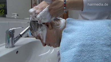 8401 Andjela 2 forward shampoo hairwash in barbershop by female barber JelenaB