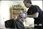902 barber Joe shampooing at kitchen