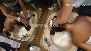 9047 5 VeronikaR forward shampoo hairwash facewash earwash topless by mature barberette