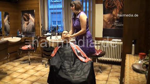 9050 07 Sibel very thick hair, small model, upright shampooing by apron barberette