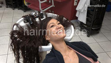 Charger l&#39;image dans la galerie, 9087 09 hairdresser VanessaM in the bowl backward shampoo by barber
