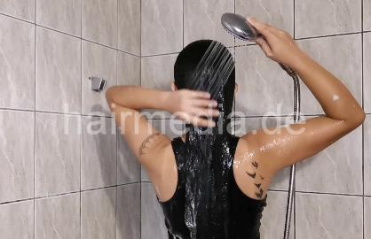 9093 02 [ASMR] Long Black Hair Wash  Long Haired Filipina Wash Day