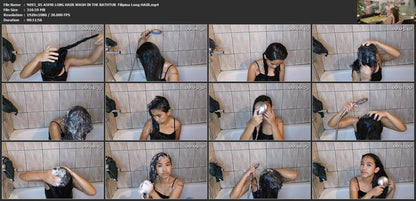 9093 05 ASMR LONG HAIR WASH IN THE BATHTUB  Filipina Long HAIR