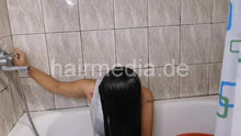 将图片加载到图库查看器，9093 07 ASMR LONG HAIR Washing in the BATHTUB  Shampooing