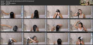 9093 07 ASMR LONG HAIR Washing in the BATHTUB  Shampooing
