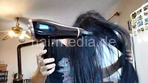 9093 10 Long hair blow Drying  Filipina Long Hair