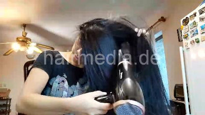 9093 10 Long hair blow Drying  Filipina Long Hair