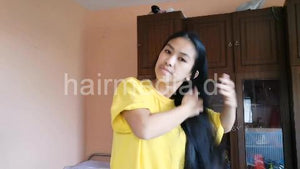 9093 12 Long Hair Flip ang Hair Play Filipina Long Hair
