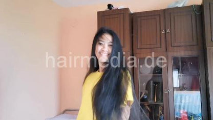 9093 12 Long Hair Flip ang Hair Play Filipina Long Hair