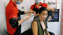 Laden Sie das Bild in den Galerie-Viewer, 9093 19 Long Hair brown sugar philippines salon shampoo and blow by young barber