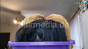 9093 20 Long Hair violet bowl forward wash lather twice