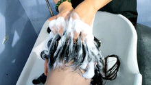 Load image into Gallery viewer, 1163 03 ASMR forward shampoo hairwash in backward salon bowl
