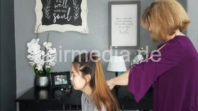 1216 ASMR Hair Brushing with ponytail and princess