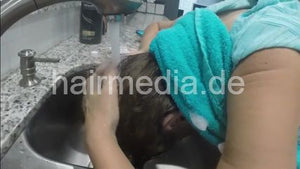 1216 ASMR Hair washing in sink, product review