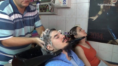2022 AleksaT and DijanaT 2 guy by barber shampooing