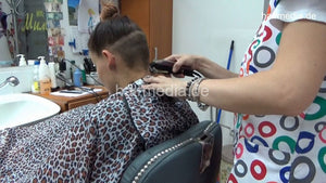 8401 AleksandraS buzzcut, napeshave, knife and forward wash barbershop by female barber JelenaB