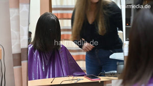 1222 Alessia by YasminN drycut long hair in pvc cape