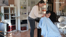 Load image into Gallery viewer, 1193 Amal by Agnieszka backward shampoo blue PVC shampoocape tie closure