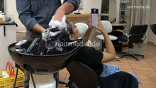 Carica l&#39;immagine nel visualizzatore di Gallery, 1171 Amal barberette capeless in jeans long salon backward salon shampoo by barber