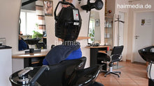 Load image into Gallery viewer, 8170 Anna 2 doing thick hair greek model shampoo by barber and blow dry torture