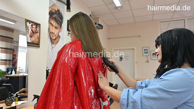 8170 Anna 3 doing thick hair greek model dry haircut
