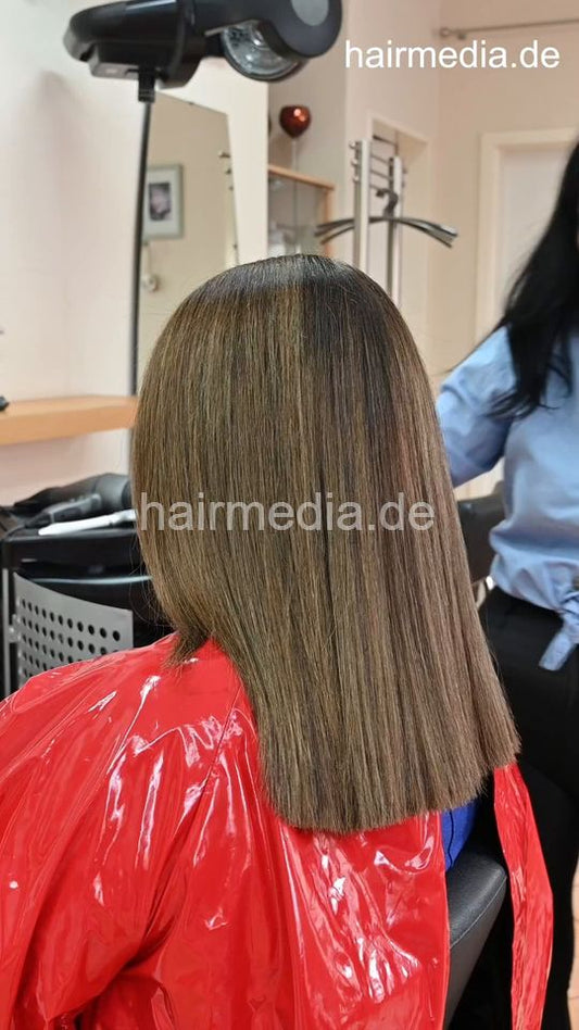 8170 Anna  doing thick hair greek model all vertical videos dry haircut shampoo blow