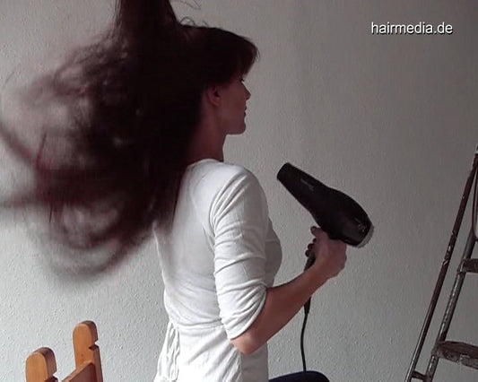 196 Antje 2 self blow hair dry job