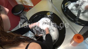 9086 Asya by Veronique 2 forward salon shampooing rich lather earwash facewash pvc shampoo cape