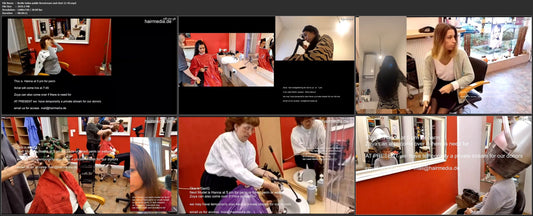 1050 211105 Livestream 8 hours, Geraldine, Alina, Hanna, haircut, capeshop, shampoo perm, wet set