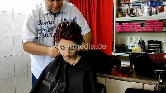 4120 Daughter Bojana 5 red teen girl shampoo by barber cam 2