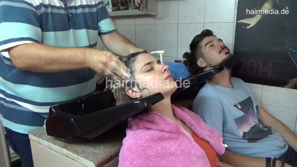 2022 AleksaT and DijanaT 2 girl by barber shampooing