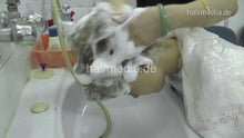 Cargar imagen en el visor de la galería, 359 Eliat forward and backward shampoo in white bowl at barber Hong Kong