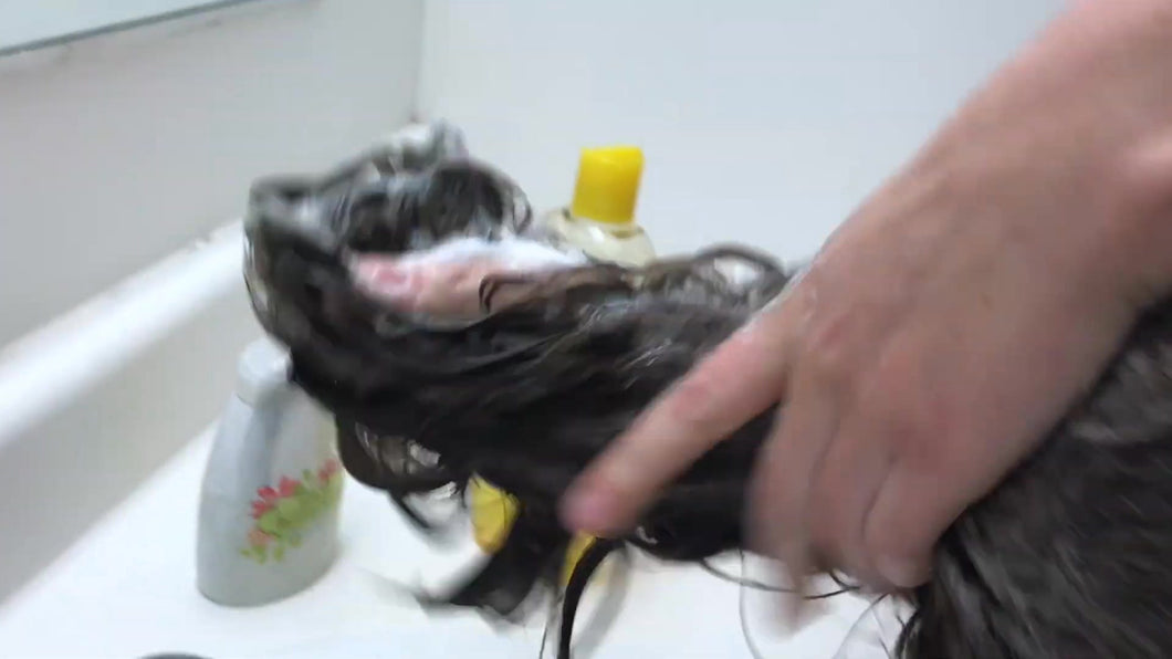 1143 Embarassed Maddie Extreme Hair Washing - So Much Lather