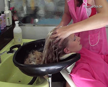 Load image into Gallery viewer, 196 EvaK 2 by AnjaS longhair backward salon shampooing in pink apron