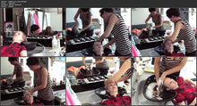 Load image into Gallery viewer, 196 Fantine 2 by AnjaS backward wash XXL hair in mobile sink at forward bowl in barberchair