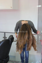 Load image into Gallery viewer, 342 Teen Catarina long thick hair 1st salon visit ever, backward salon shampooing hairwash