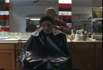204 JW1 US barbershop shampoo and haircut by barber MTM