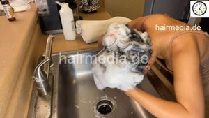 1187 Jenny vlog 220331 kitchensink shampooing self hair wash and roller curling set
